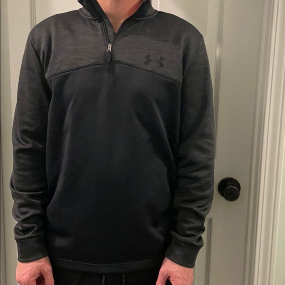 Under Armour loose coldgear black gray quarter-zip - Picture 1 of 6